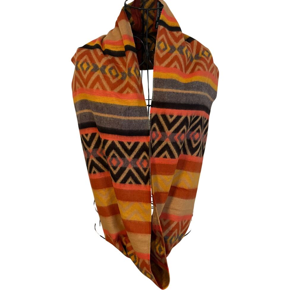 V Fraas Germany Soft Wrap Circle Scarf Southwest Blanket Print Boho Eclectic